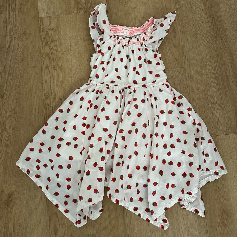 Crewcuts White Strawberry Print girls Sundress